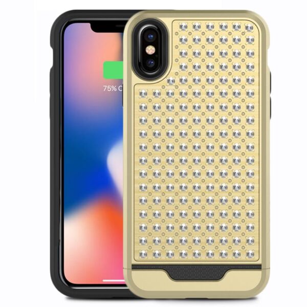 Couverture hybride de Diamond Zizo Star pour iPhone X (or / noir)