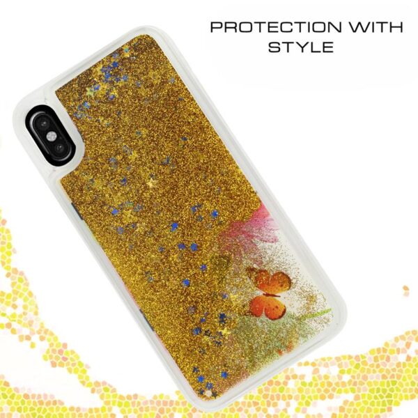 Case d'étoile de paillettes Liquid Zizo pour iPhone X (papillons) – Image 4