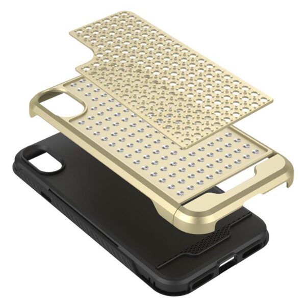 Couverture hybride de Diamond Zizo Star pour iPhone X (or / noir) – Image 4