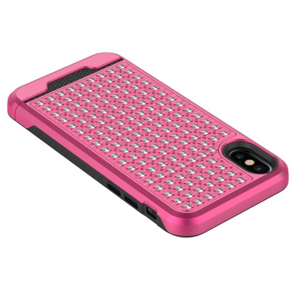 Couverture hybride de Diamond Zizo Star pour iPhone X (rose / noir) – Image 2