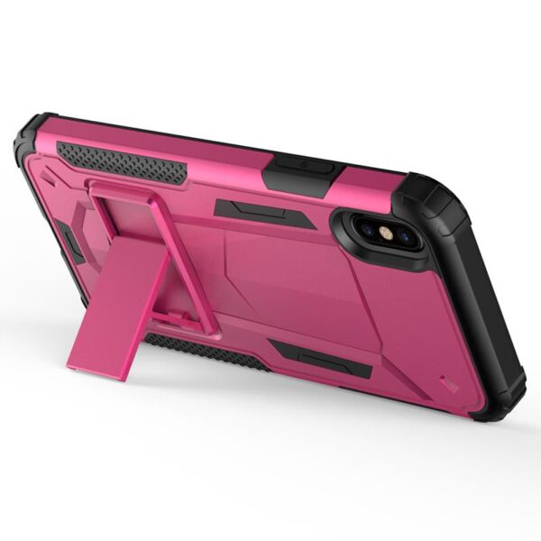 Couverture de transformateur hybride Zizo - Couverture difficile pour iPhone X avec Kickstand (rose chaud / noir) – Image 4